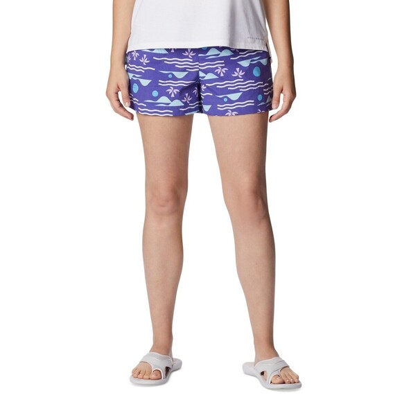 Columbia Women's Sandy River Ii Printed Mid-Rise Shorts, Purple Lotus, XL - Picture 1 of 7